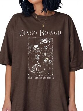 Oingo Boingo Skeletons In The Closet Band Album Art Vintage Brown T-Shirt